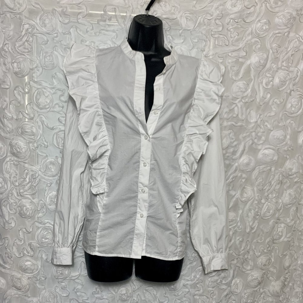Womens Ruffle Buttonup Shirt